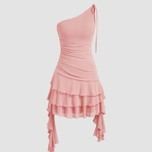 Cider Blush One-Shoulder Dress